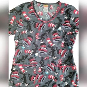 Dr. Seuss SMALL scrub top with double front pockets